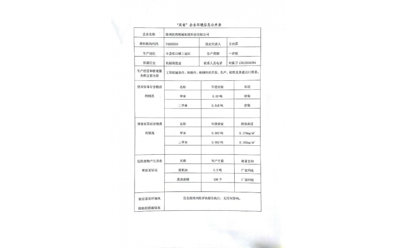 “雙有”企業(yè)環(huán)境信息公開